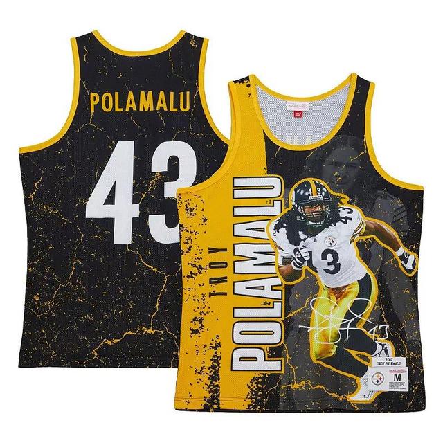 Mens Mitchell & Ness Troy Polamalu Pittsburgh Steelers 2007 Player Burst Tank Top Product Image