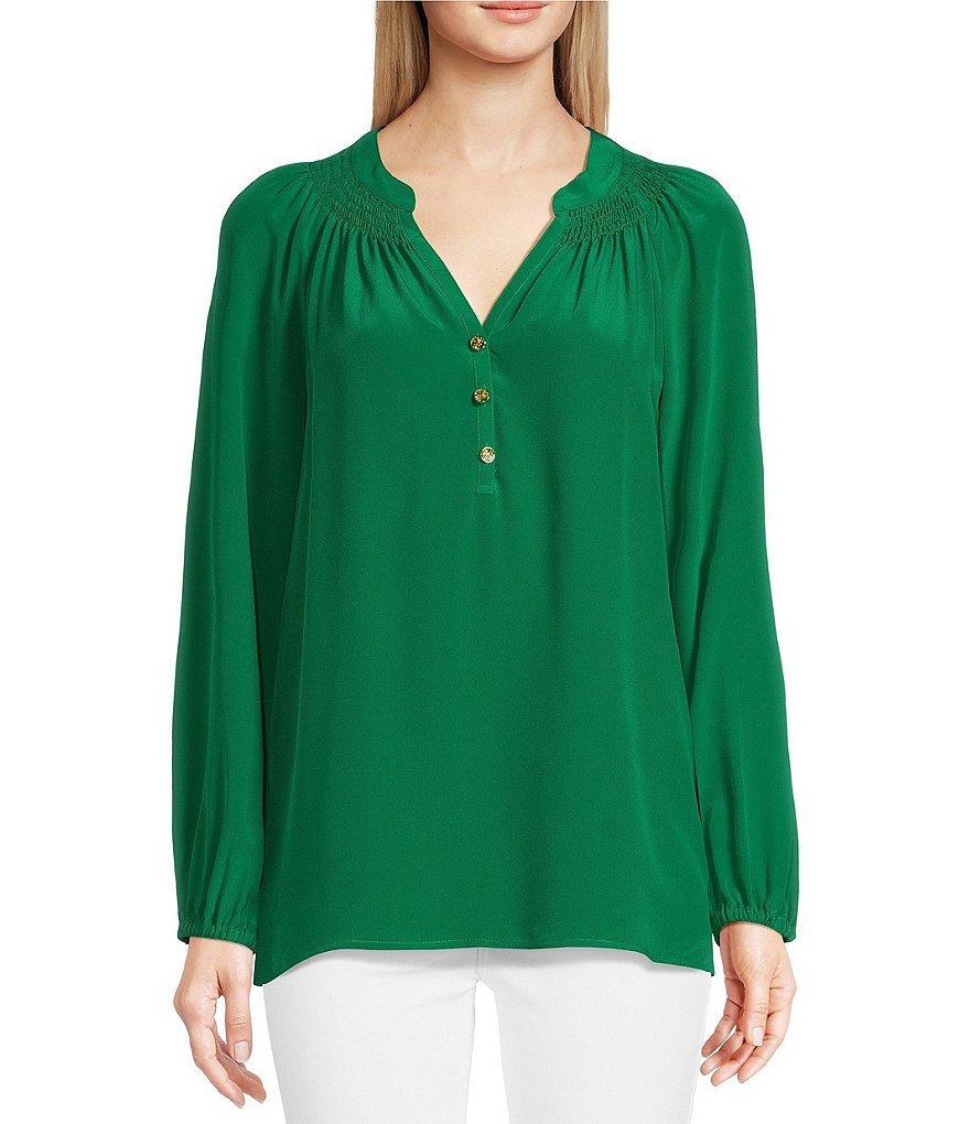 Lilly Pulitzer Elsa Silk V-Neck Bracelet Sleeve Top Product Image