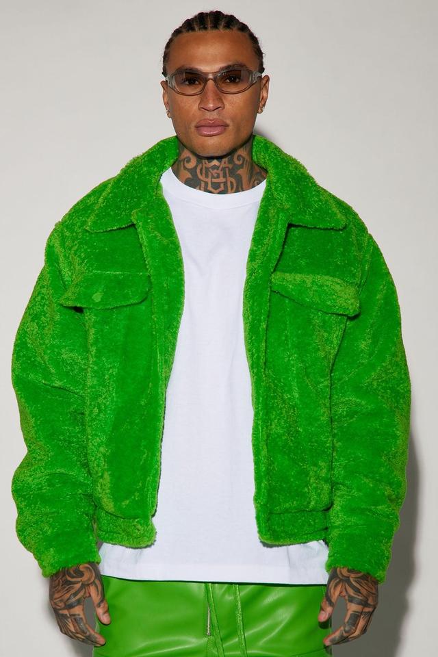 Tacoma Shearling Trucker Jacket - Green Product Image