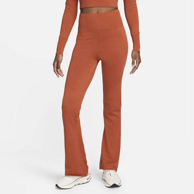 Womens Nike Sportswear Chill Knit Tight High-Waisted Sweater Flared Pants Product Image