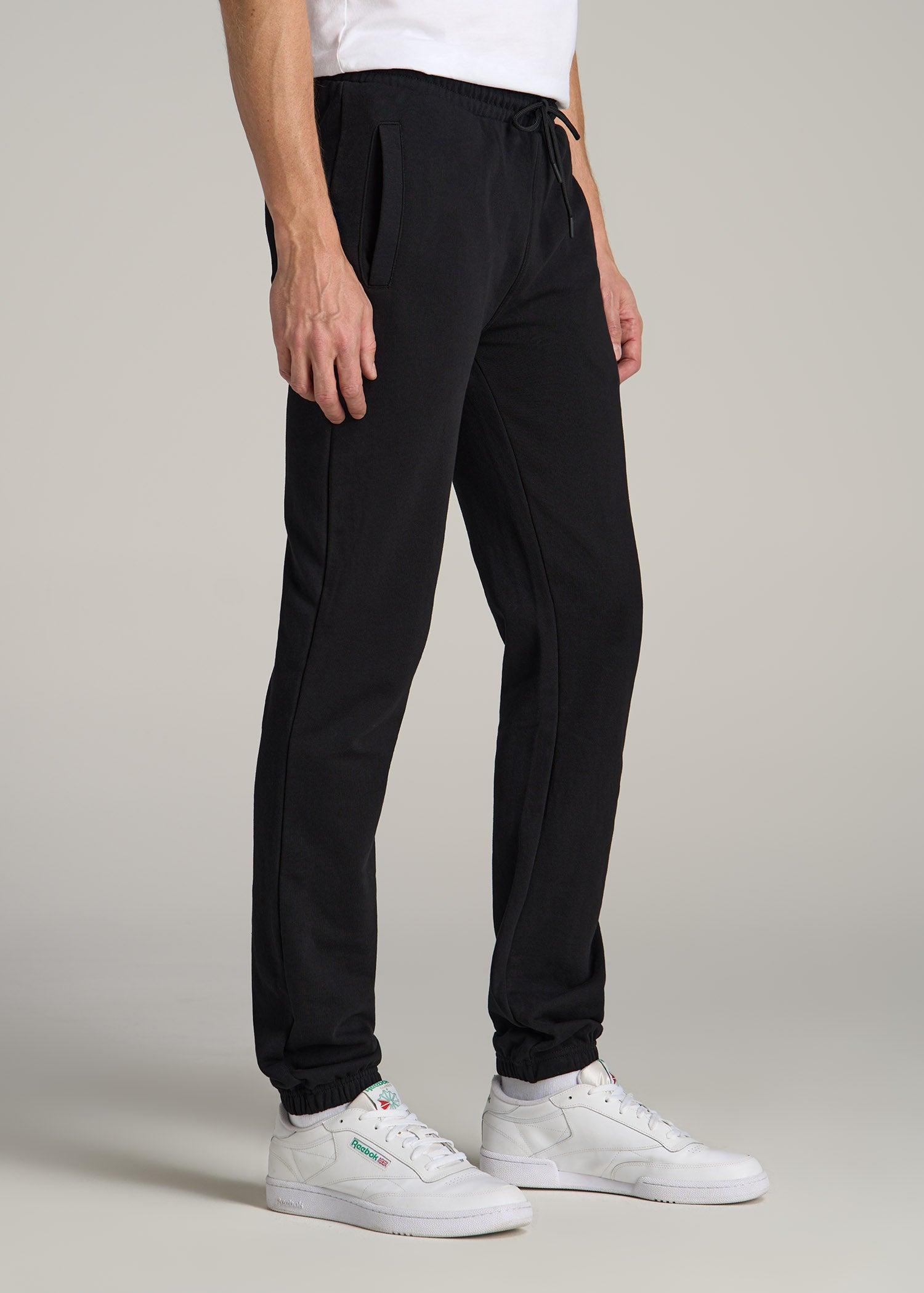 Wearever Fleece Elastic-Bottom Sweatpants for Tall Men in Black Male Product Image