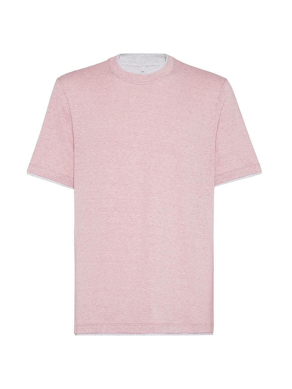 Mens Linen and Cotton Jersey Crew Neck T-Shirt Product Image