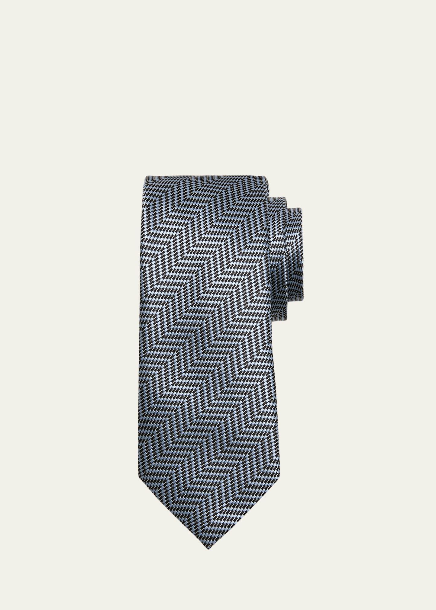 Mens Mulberry Silk Herringbone Tie Product Image