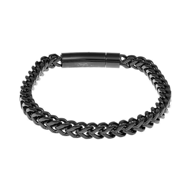 Mens LYNX Stainless Steel Black Ion Foxtail Chain Bracelet Product Image