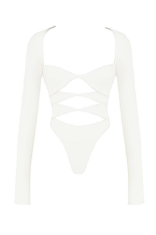 Danica White Cutout Bodysuit Product Image