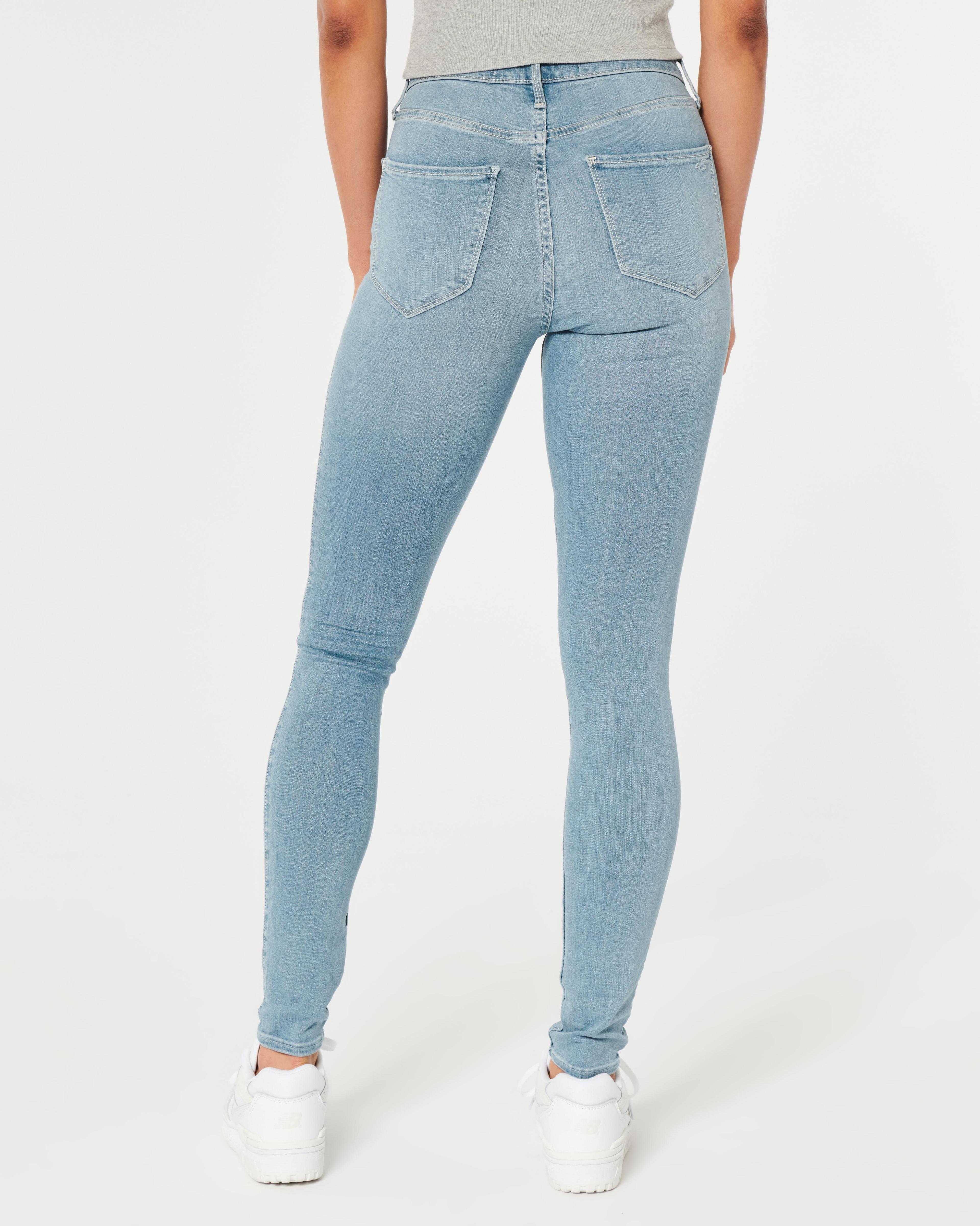 High-Rise Light Wash Jean Leggings Product Image