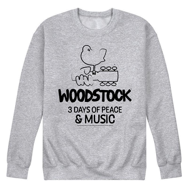 Mens Woodstock 3 Days Peace Music Graphic Fleece Product Image