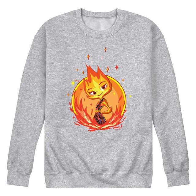 Disneys Elemental Mens Ember Badge Fleece Sweatshirt Med Grey Product Image