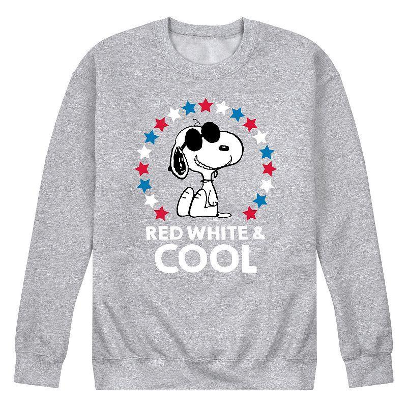 Mens Peanuts Snoopy Red White And Cool Americana Graphic Sweatshirt Product Image