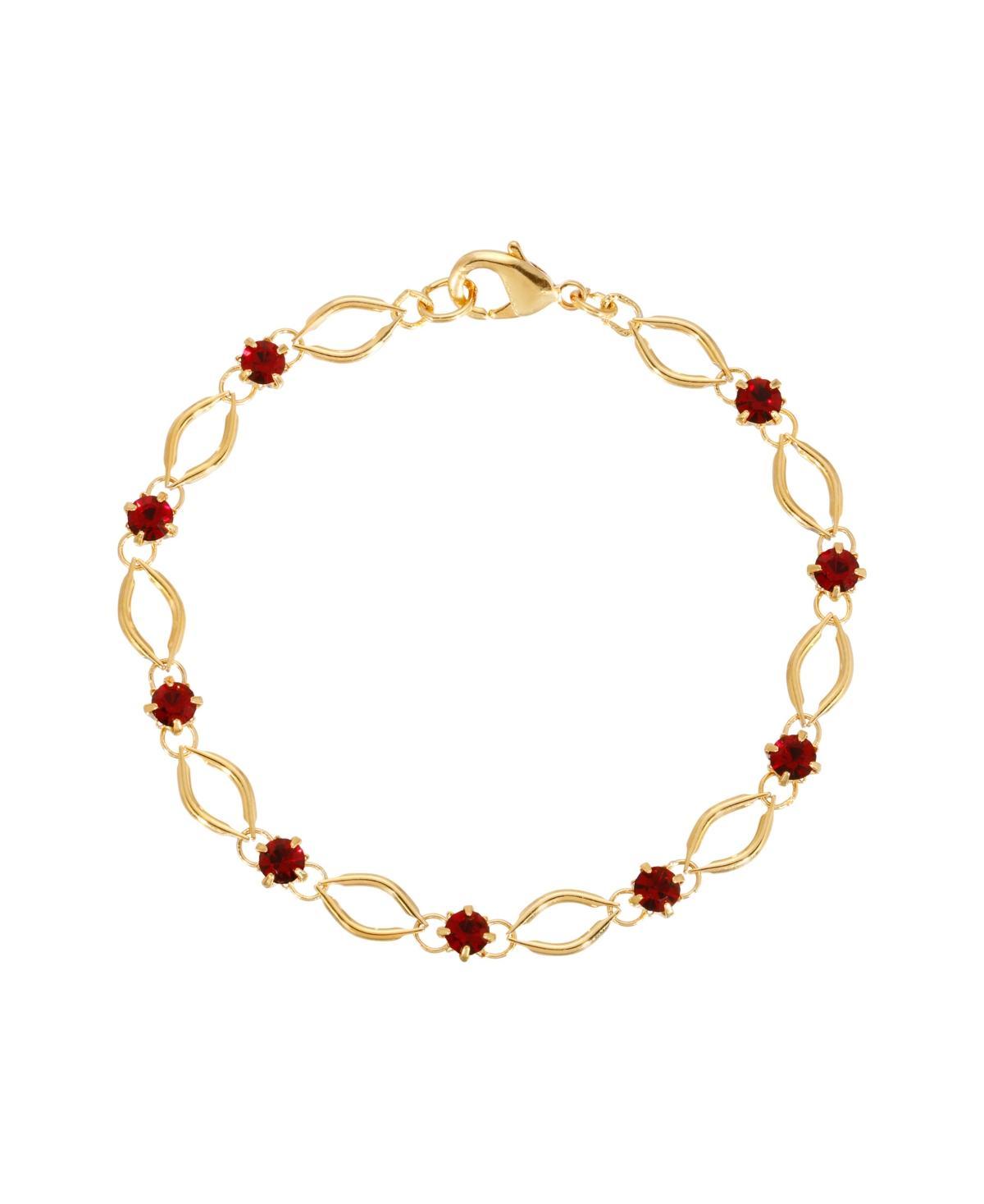 2028 Red Crystal Gold-Tone Link Bracelet Product Image