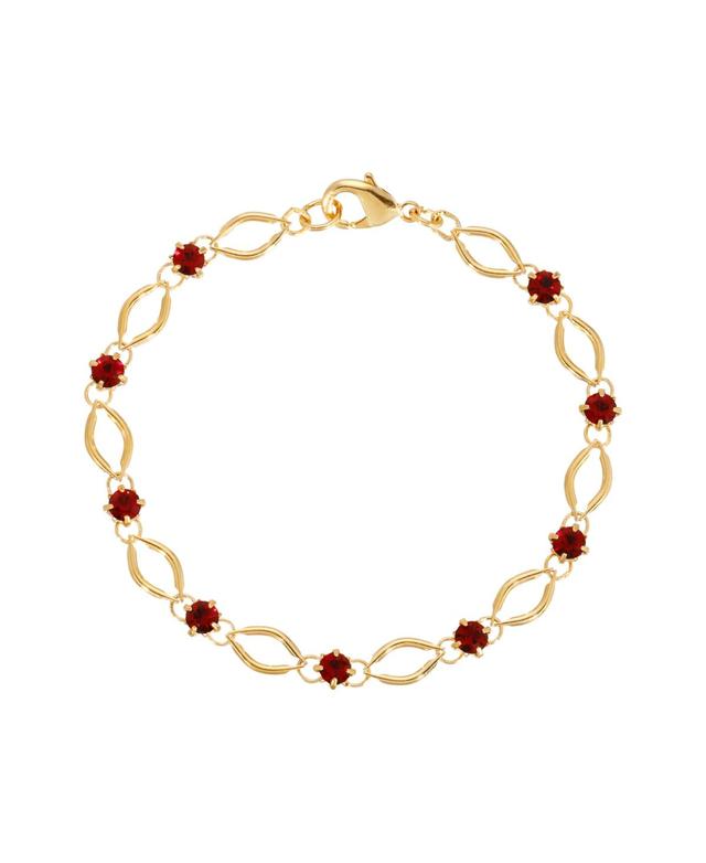 2028 Red Crystal Gold-Tone Link Bracelet Product Image