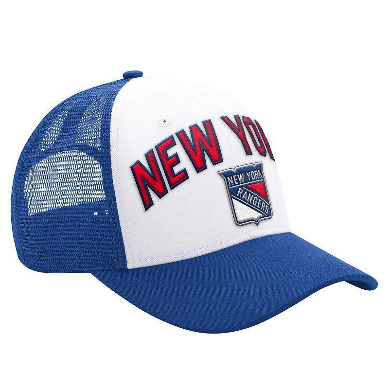 Mens Starter /Blue New York Rangers Arch Logo Trucker Adjustable Hat Product Image