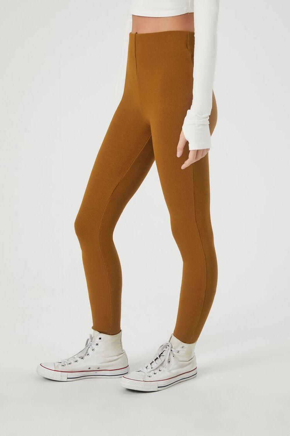 Ribbed Knit High-Rise Leggings | Forever 21 Product Image