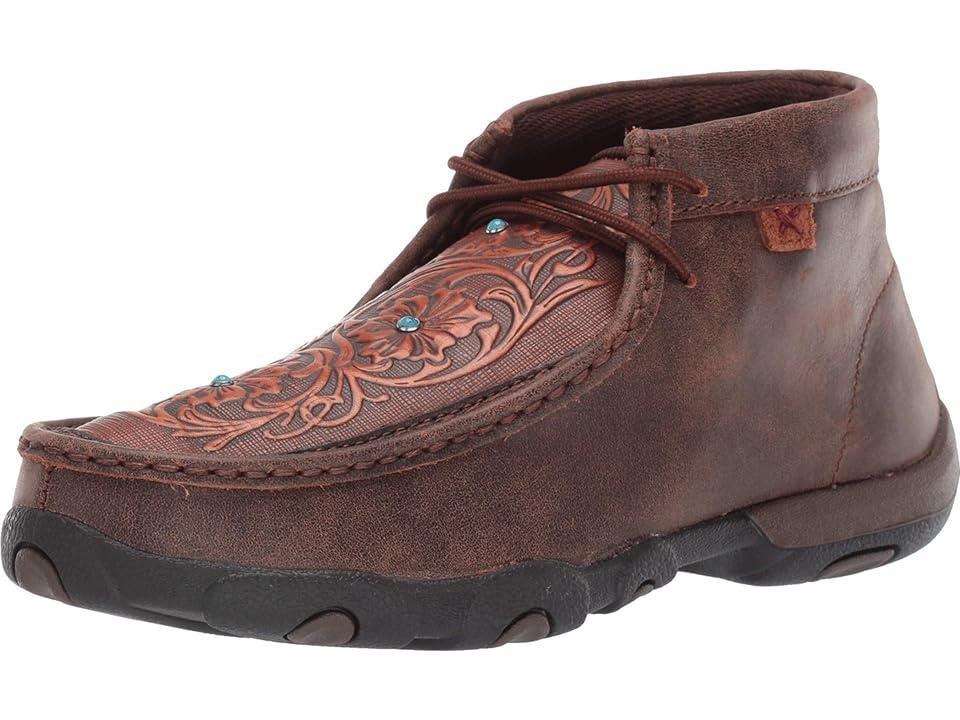 Twisted X Womens Tooled Turquoise Stud Chukka Driving Mocs Product Image