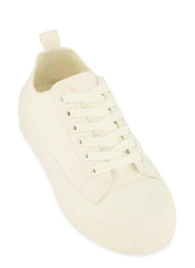 Womens Canvas Lace Up Platform Sneakers Product Image