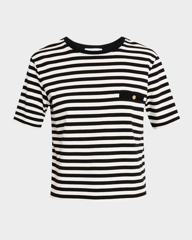 Stripe Crewneck Pocket Tee Product Image