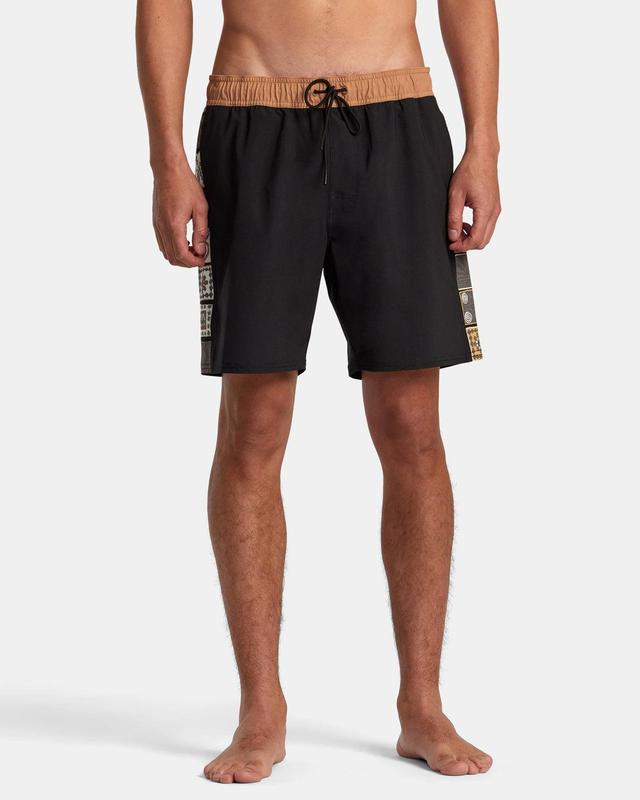 Apex Elastic Waist Boardshorts 17" - Black Camel Product Image