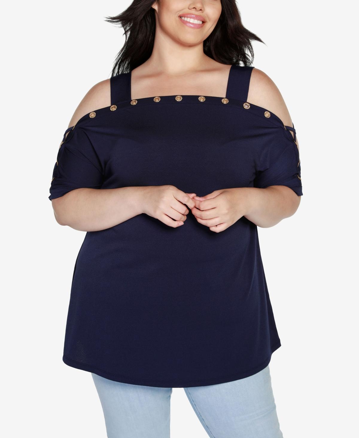 Belldini Plus Size Cold-Shoulder Top Product Image