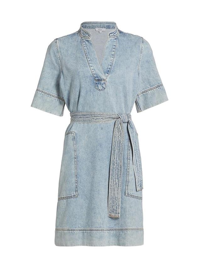 Womens Chancey Denim Tie-Waist Minidress Product Image