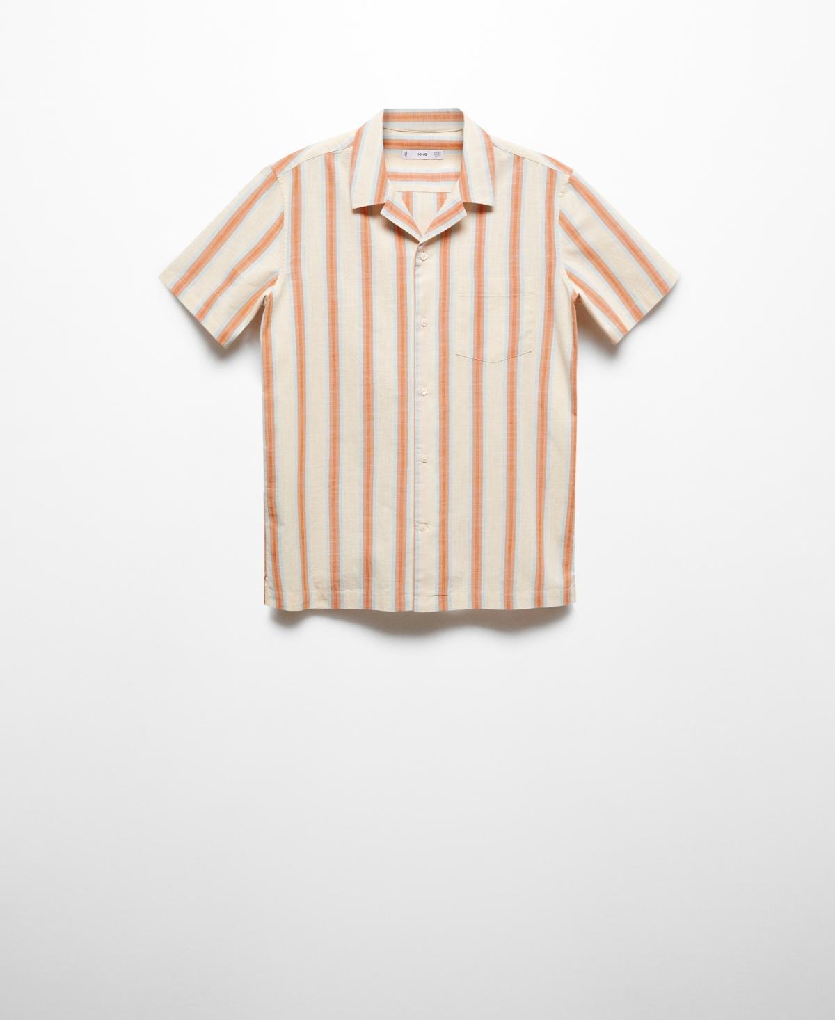 Mango Mens Regular Fit Striped Print Shirt Product Image