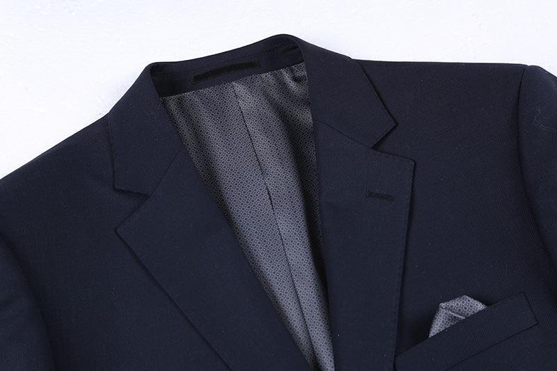 Wool Regular Fit Blazer Solid Color in Black Product Image