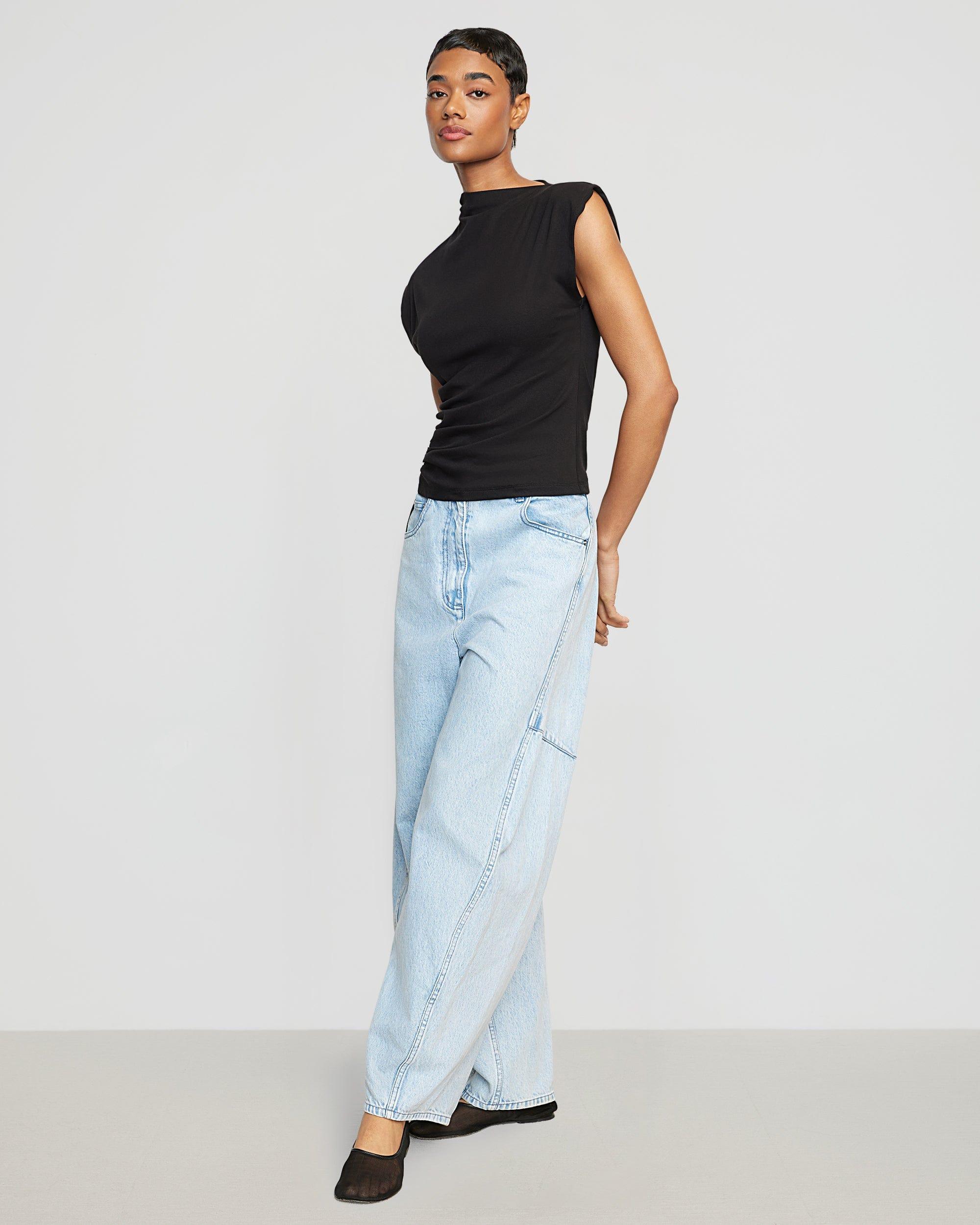 Jocelyn Asymmetric Ruched-Side Tee Product Image