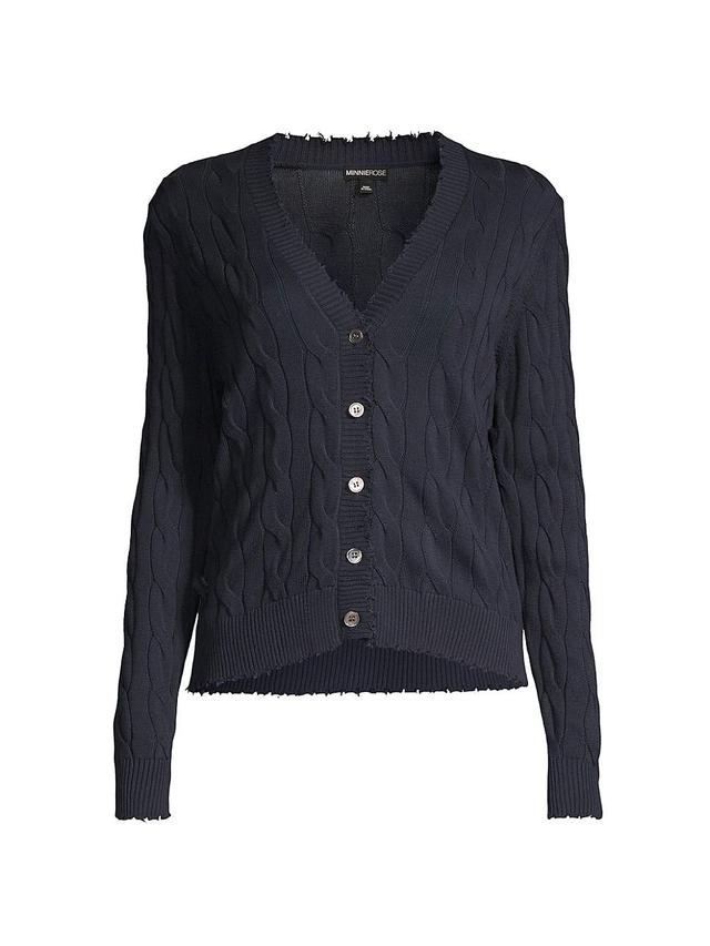 Womens Cable-Knit Cardigan Product Image