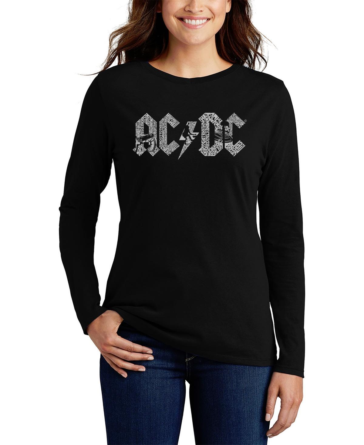 Womens Long Sleeve Word Art Acdc T-shirt Product Image