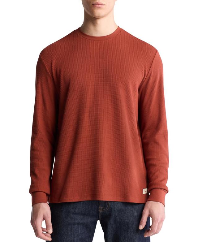 Calvin Klein Mens Classic-Fit Waffle-Knit Long-Sleeve T-Shirt Product Image