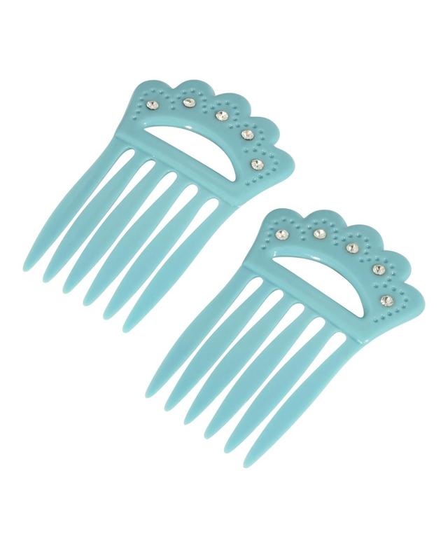 Womens Plastic with Clear Crystal Double Hair Comb Product Image