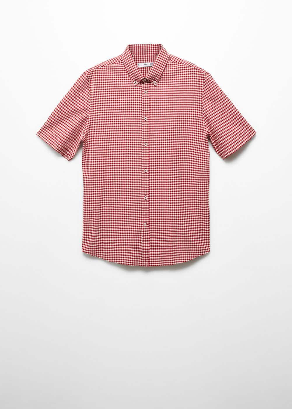 MANGO MAN - 100% cotton printed shirt redMen Product Image