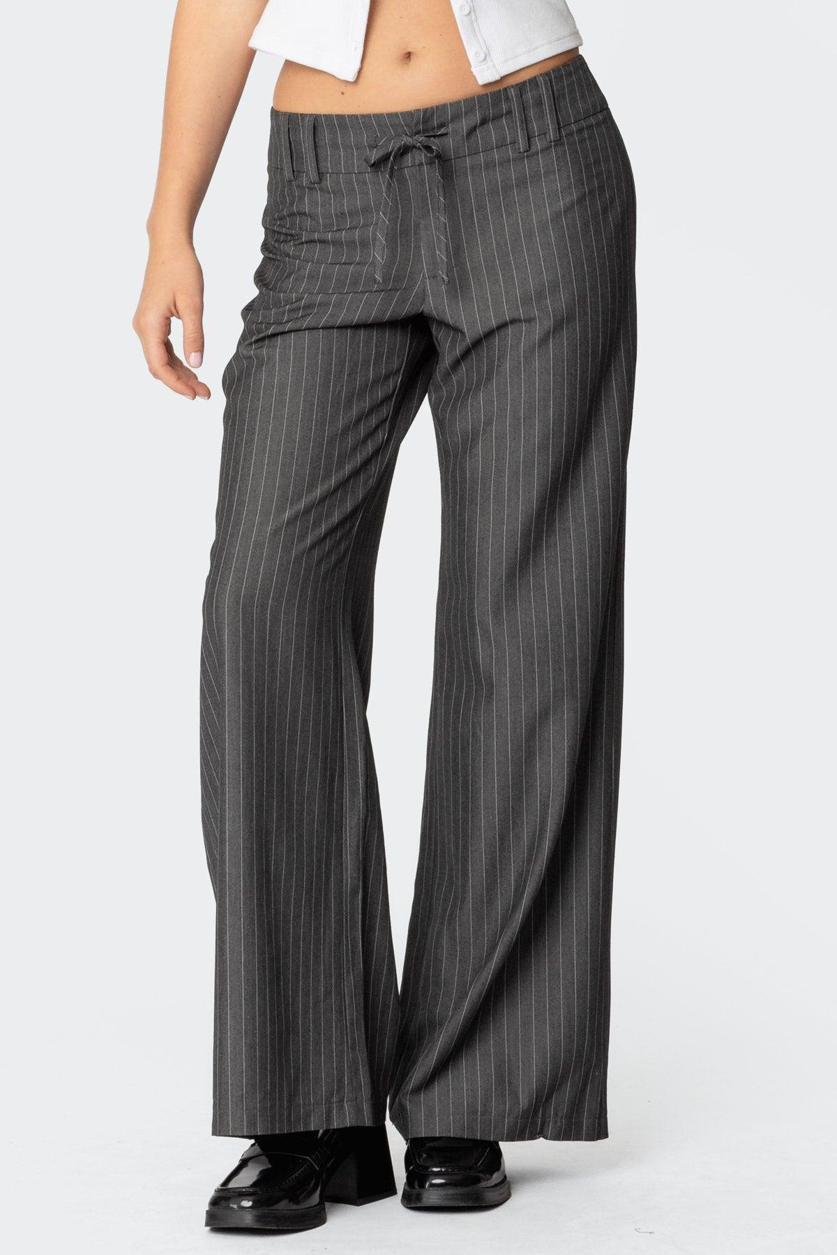 Mayla Wide Leg Pinstripe Trousers Product Image