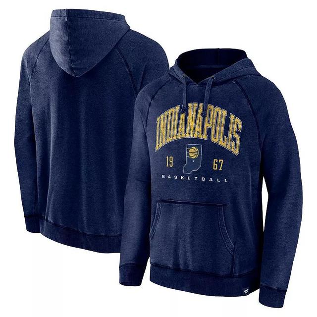 Mens Fanatics Branded Heather Indiana Pacers Foul Trouble Snow Wash Raglan Pullover Hoodie Blue Product Image