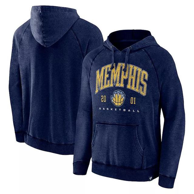 Mens Fanatics Branded Heather Navy Memphis Grizzlies Foul Trouble Snow Wash Raglan Pullover Hoodie Product Image