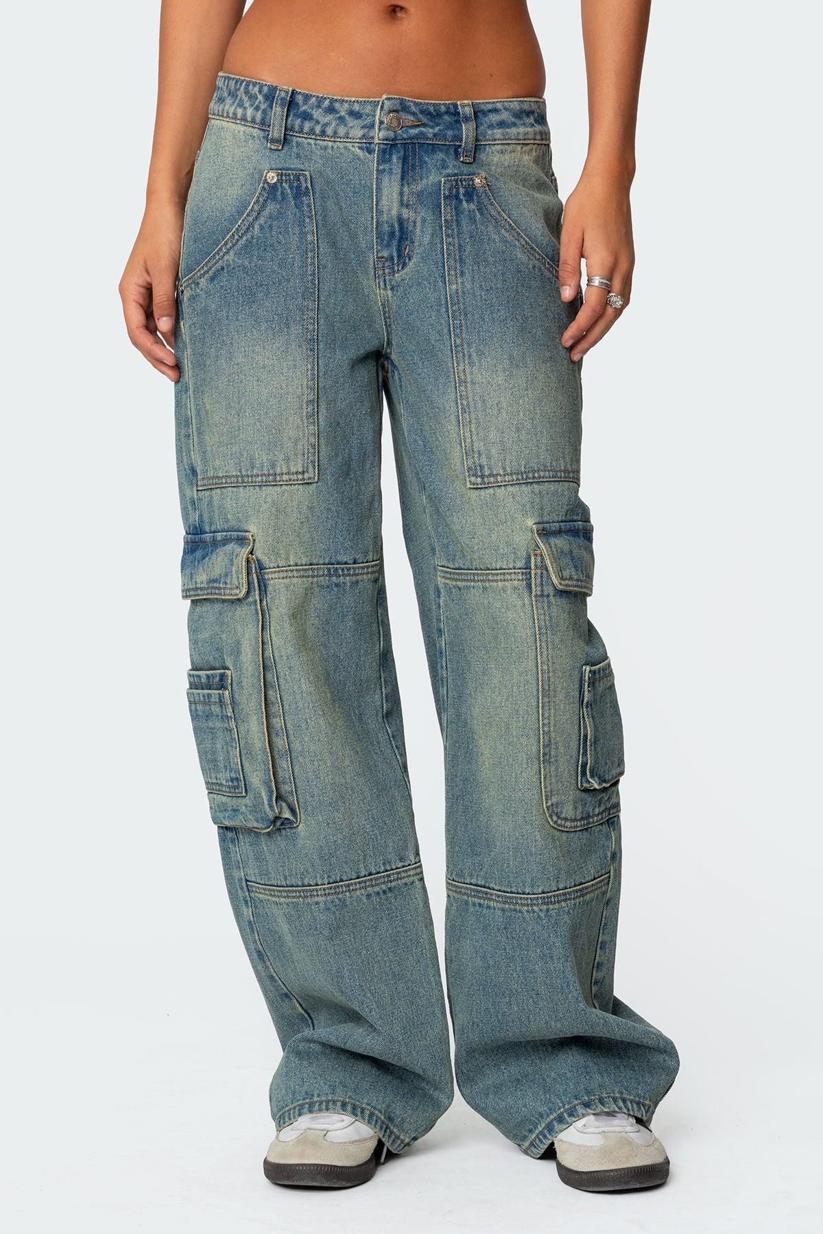 Westie Low Rise Washed Cargo Jeans Product Image