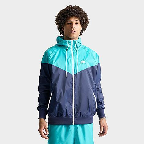 Nike Mens Woven Windrunner Lined Hooded Jacket - Teal/Navy Product Image