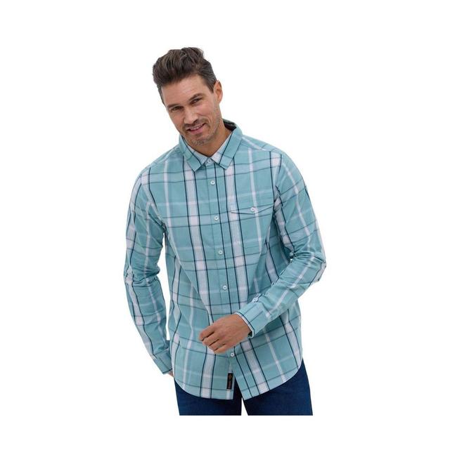 Bench Dna Mens Gambi Long Sleeve Check Shirt - Blue Product Image