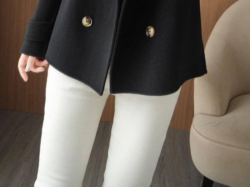 Collared Plain Button Coat Product Image