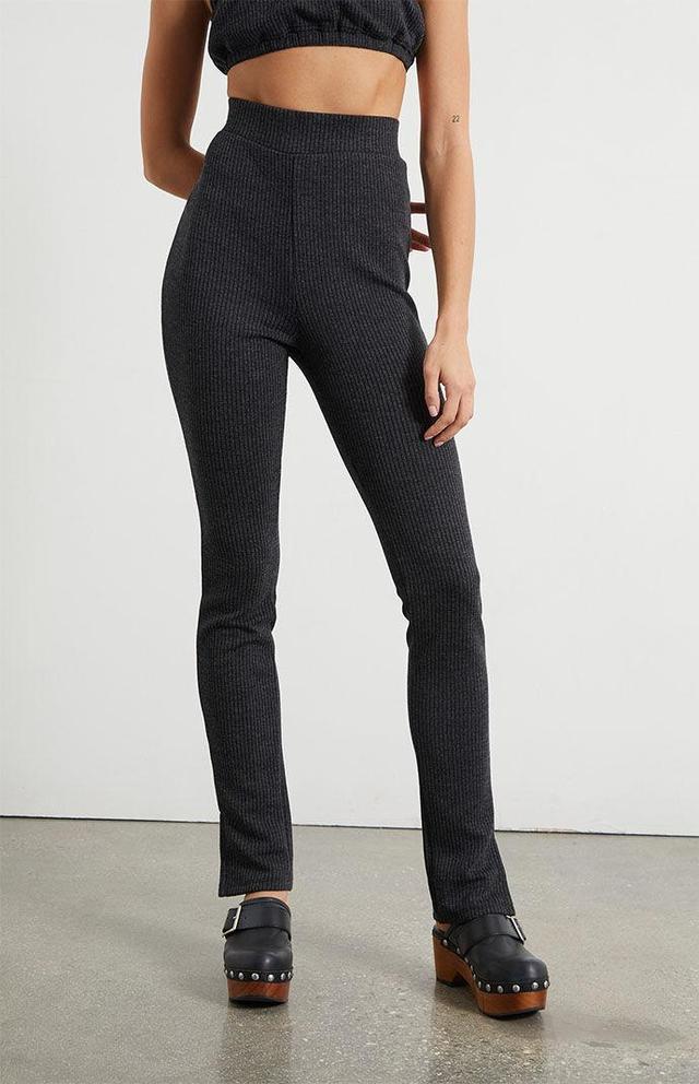 WEWOREWHAT Womens Ribbed Flare Pants Product Image