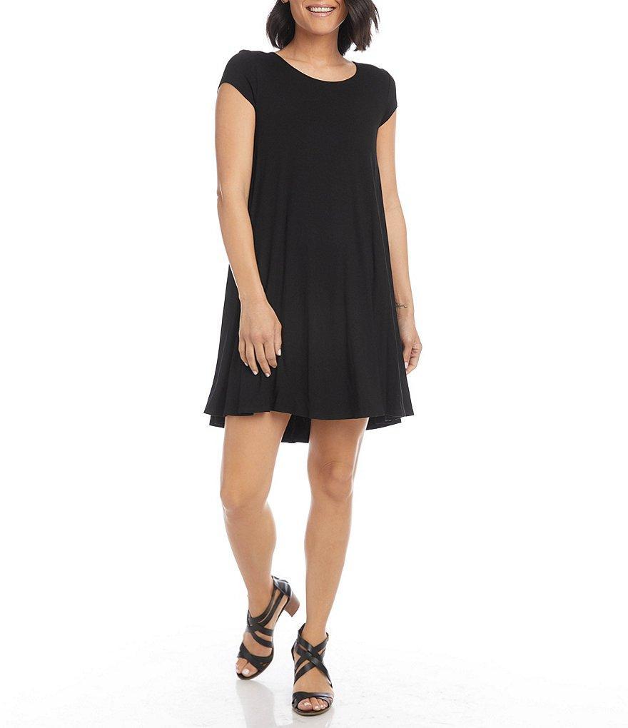 Karen Kane Maggie Round Neck Cap Sleeve Trapeze Jersey Knit Dress Product Image