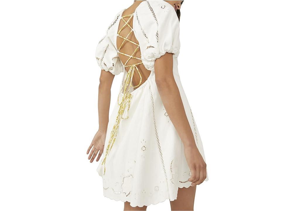 Free People Wanna Dance Mini Dress (Ivory) Women's Dress Product Image