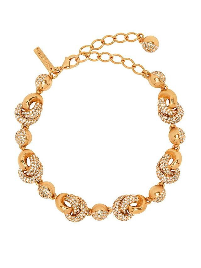 Womens Love Knot Goldtone & Glass Crystal Necklace Product Image