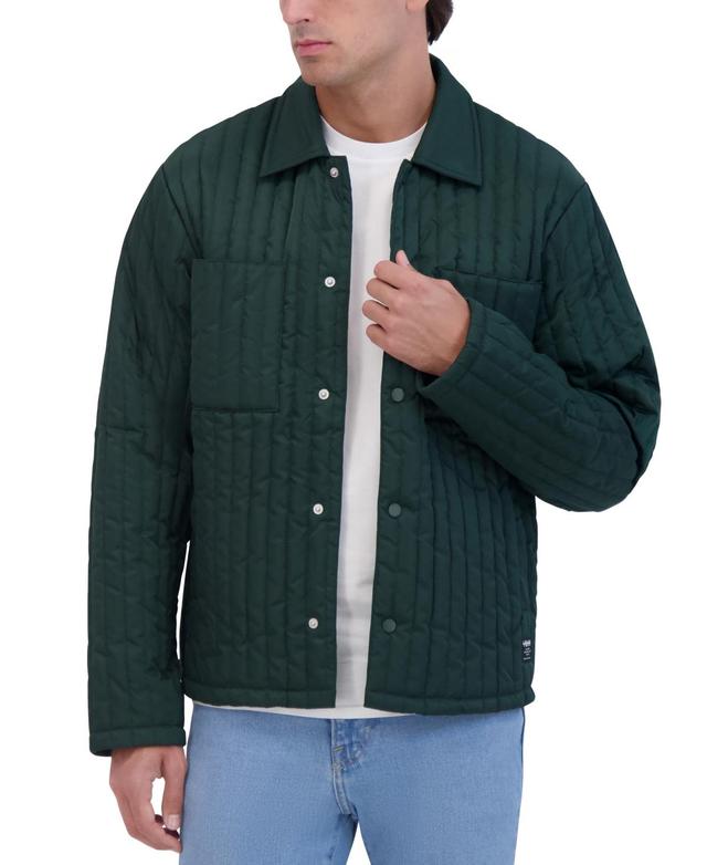 Hudson Mens Slim-Fit Vertical Quilted Shirt Jacket Product Image