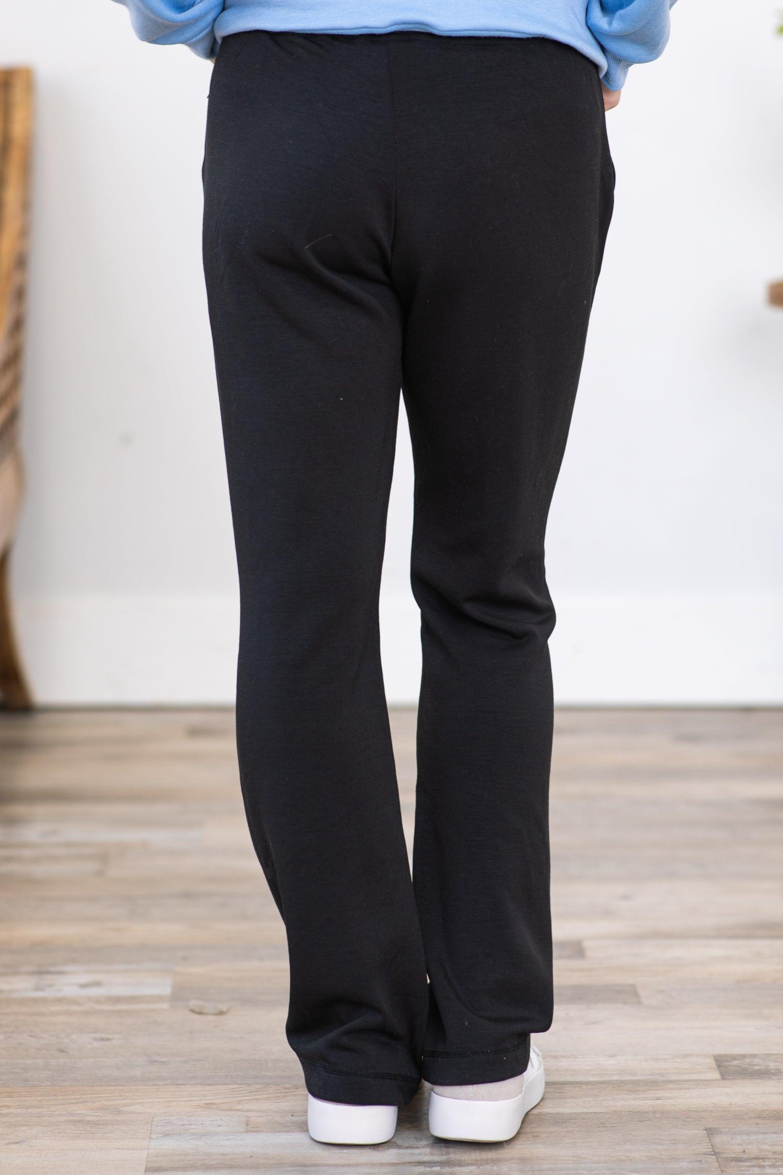 Black Modal Blend High Waist Pants Product Image