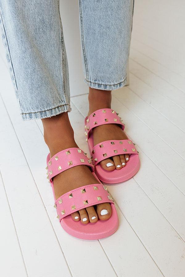 The Tish Studded Sandal In Pink Product Image