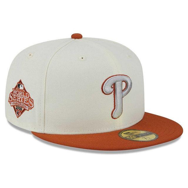 Mens New Era Cream/Orange Philadelphia Phillies 59FIFTY Fitted Hat Product Image