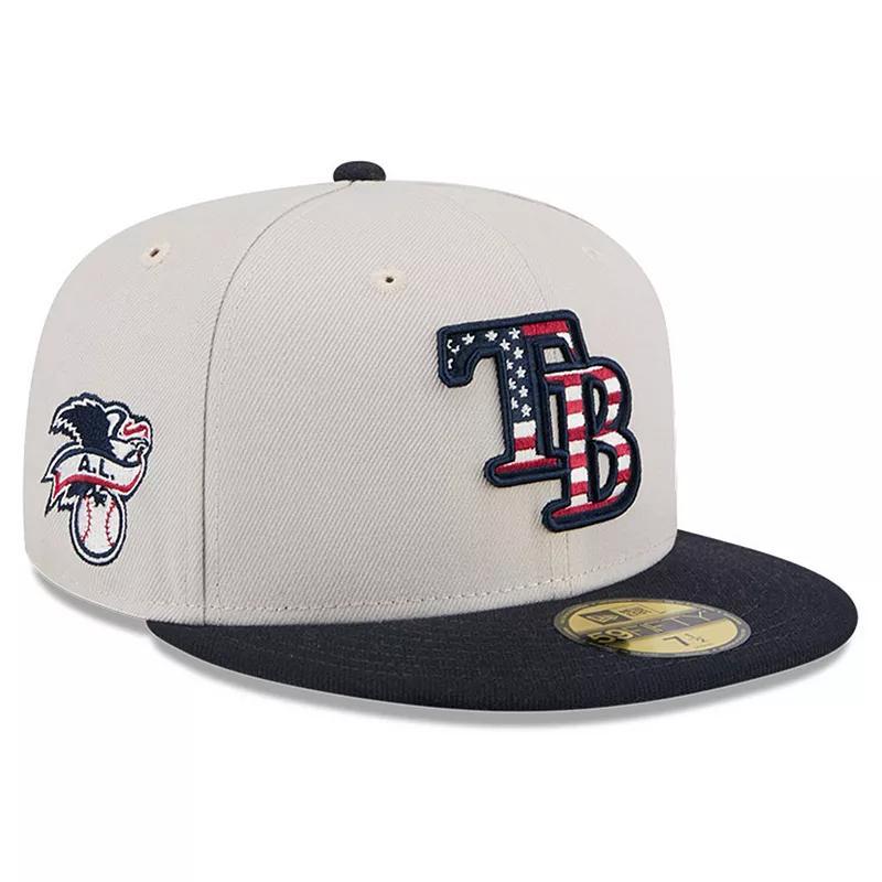 Mens New Era Khaki/Black Tampa Bay Rays 2024 Fourth of July 59FIFTY Fitted Hat Product Image