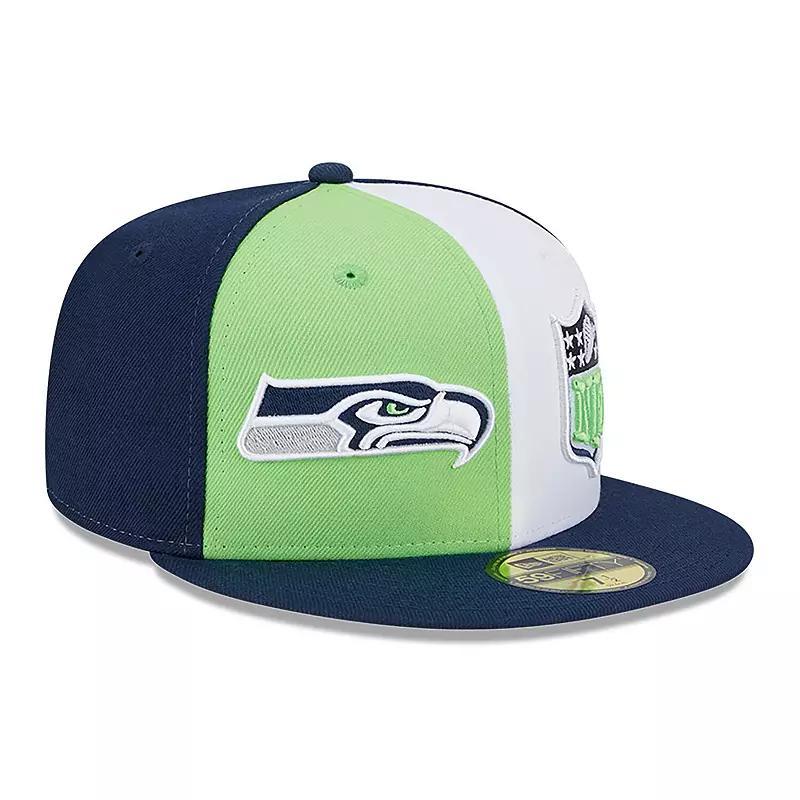 Mens New Era Neon Green/College Navy Seattle Seahawks 2023 Sideline 59FIFTY Fitted Hat Product Image