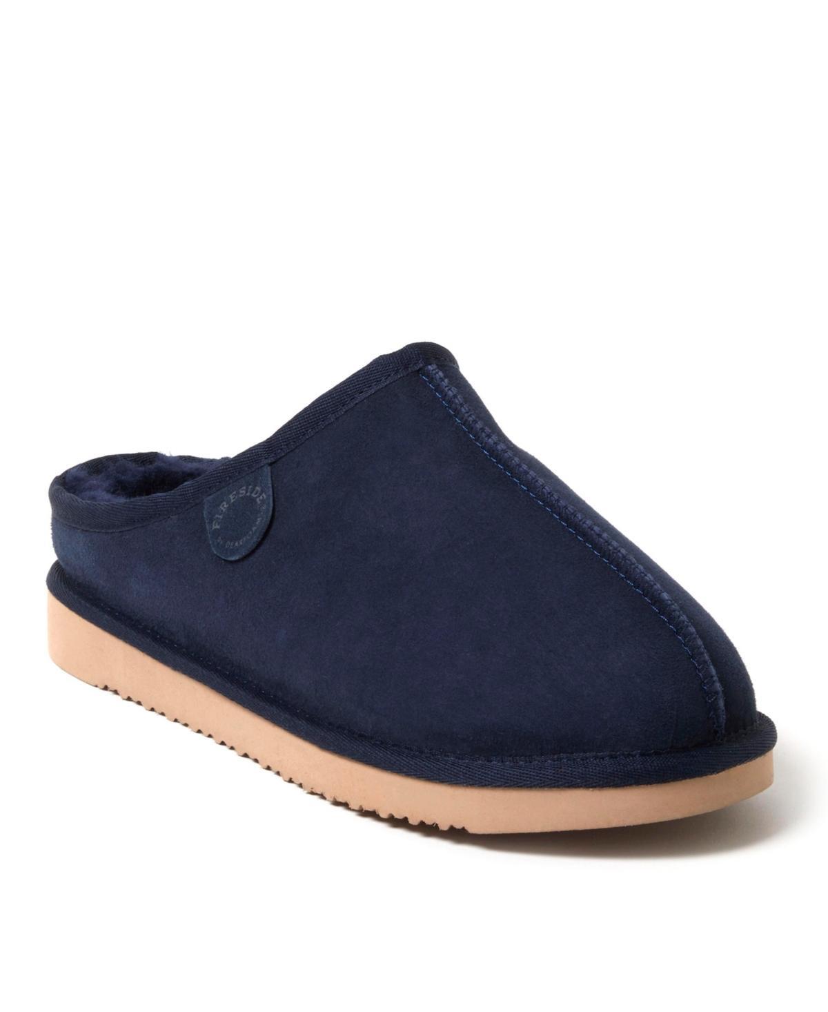 Fireside by Dearfoams Grafton Genuine Shearling Mens Clog Slippers Blue Product Image