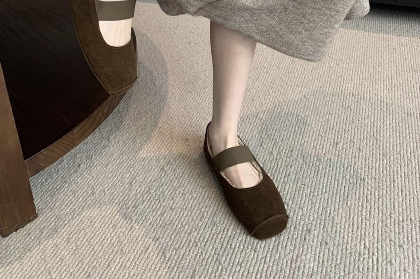 Plain Fleece-Lined Mary Jane Flats Product Image